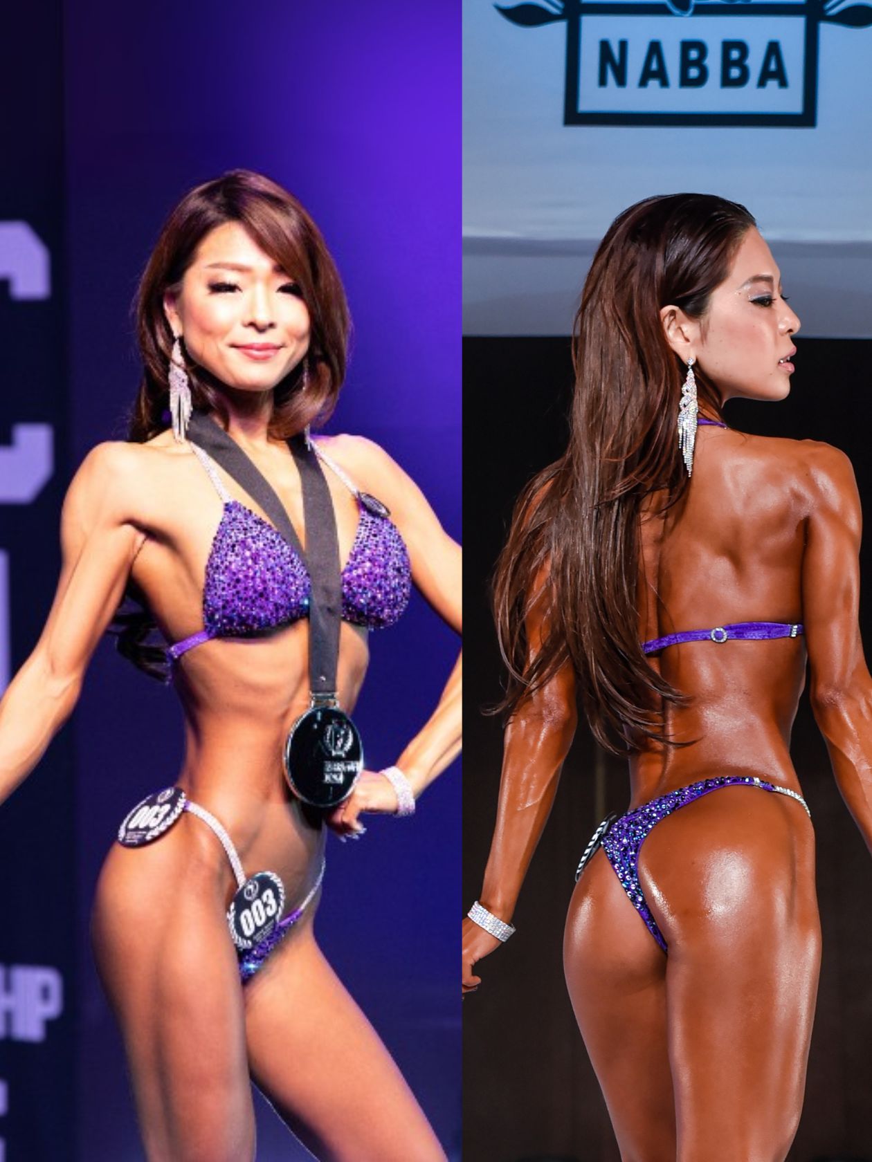 ビキニモデルコンテストに出場している女性