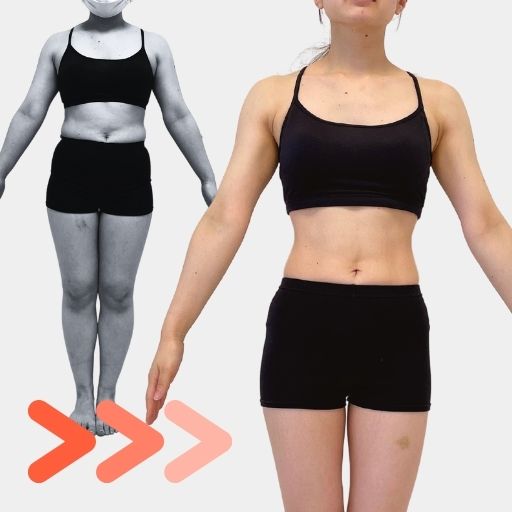 女性のお客様のトレーニング前後比較写真